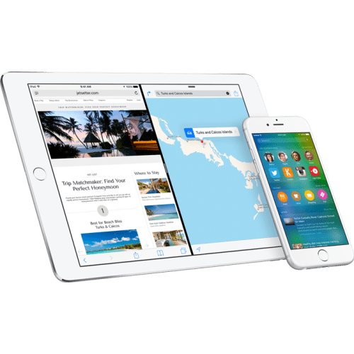 iOS 9 running on iPad, iPhone