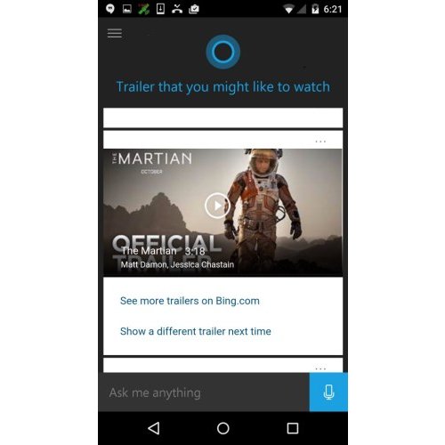 Cortana app for Android in work